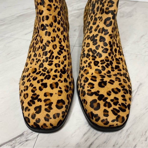 New! Via Spiga Vinson Cheetah Print Cow Fur Bootie 6M - Picture 10 of 15